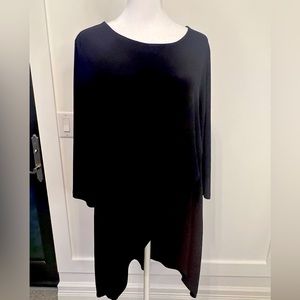 Dressy long top in solid black.